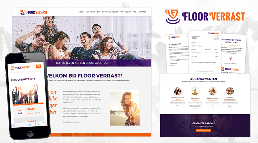 Logo, visitekaartjes, briefpapier, kaarten en website event-creator in Arnhem