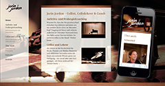 Mooie, stijlvolle WordPress website voor cellist, docent en coach uit Duitsland